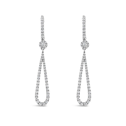 Diamond Teardrop &amp; Hoop Earrings