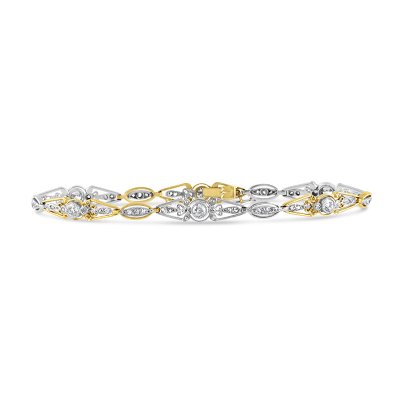 Two Tone Diamond Antique Bracelet Circa 1900&