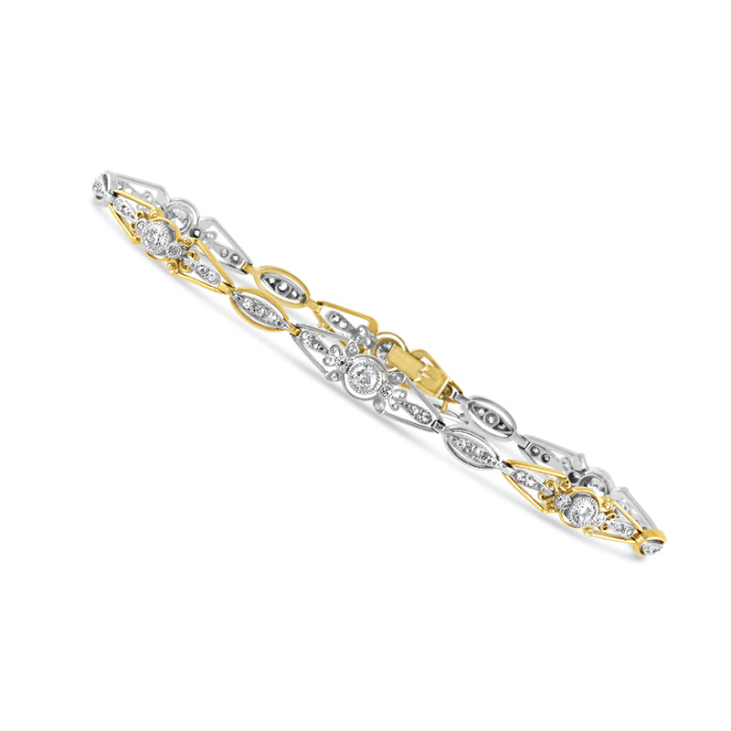 Two Tone Diamond Antique Bracelet Circa 1900&