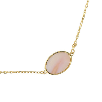 Pink Pearl Disc Chain Bracelet