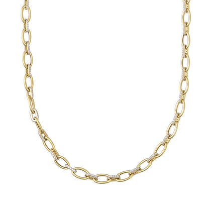 White Stone Chain Link Necklace