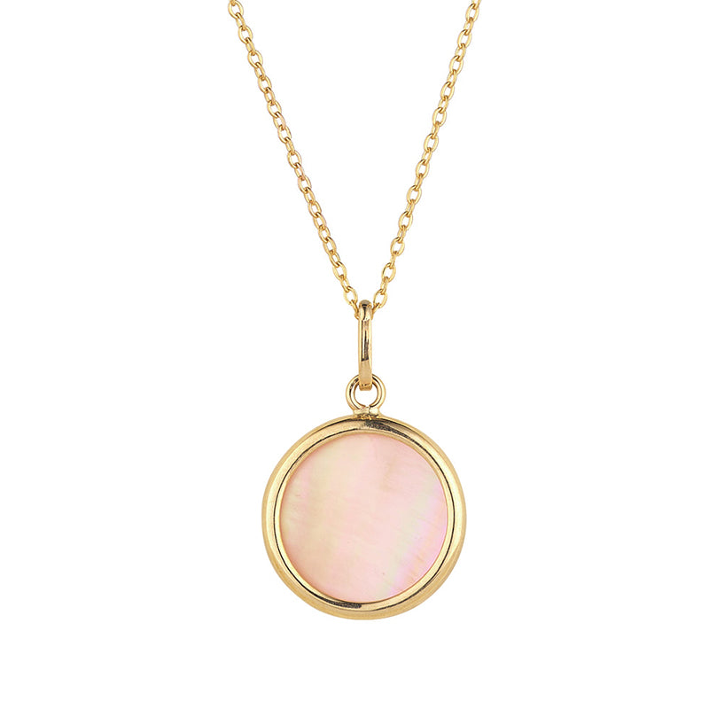 Pink Pearl Disc Pendant