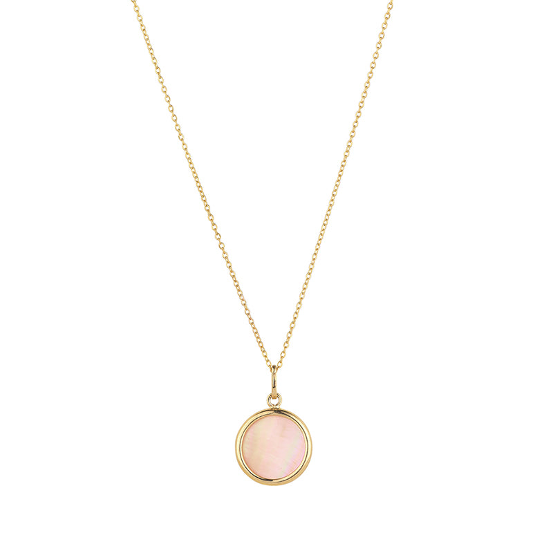 Pink Pearl Disc Pendant