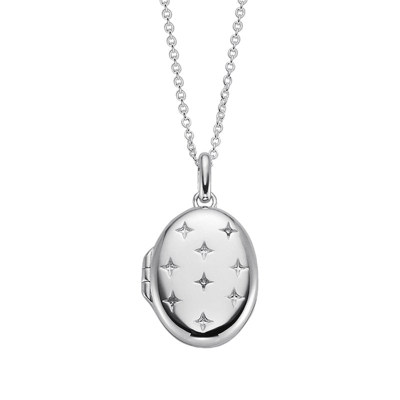 Taylo Diamond Star Patterned Locket Pendant