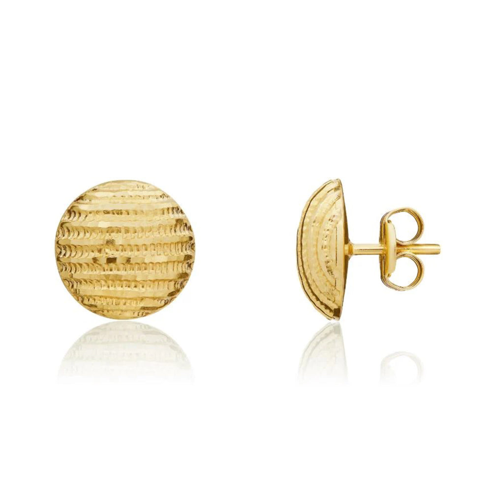 Lined Domed Stud Earrings