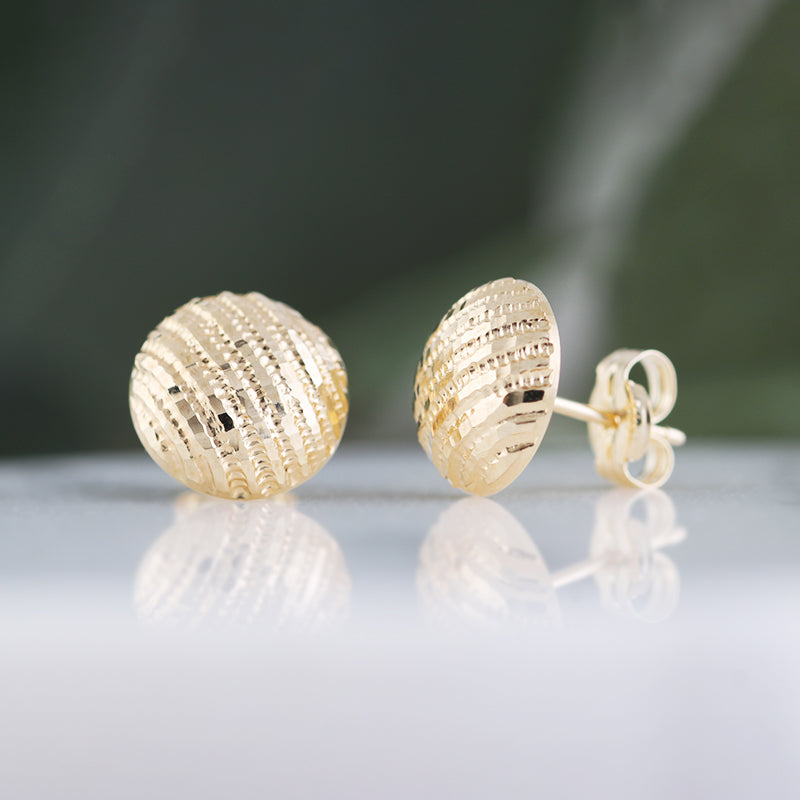 Lined Domed Stud Earrings