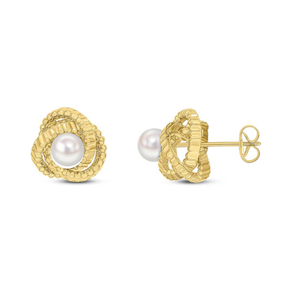 Pearl Knot Stud Earrings