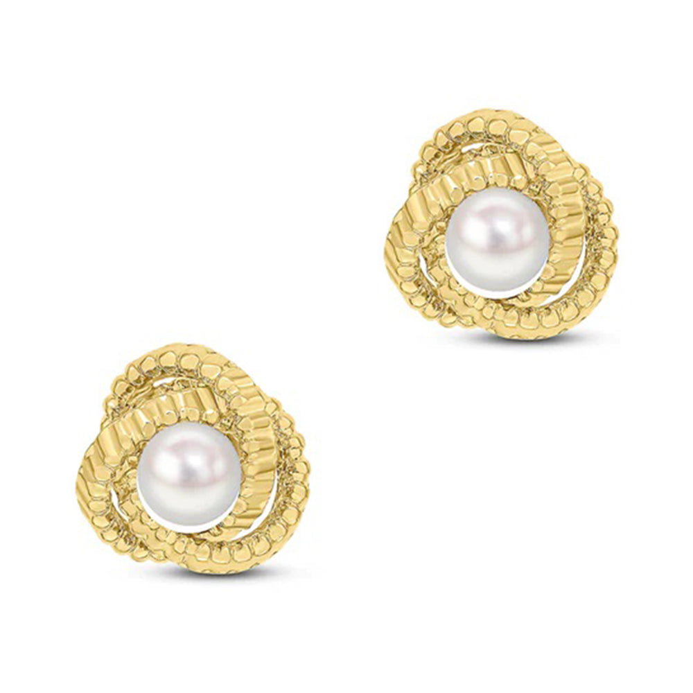 Pearl Knot Stud Earrings