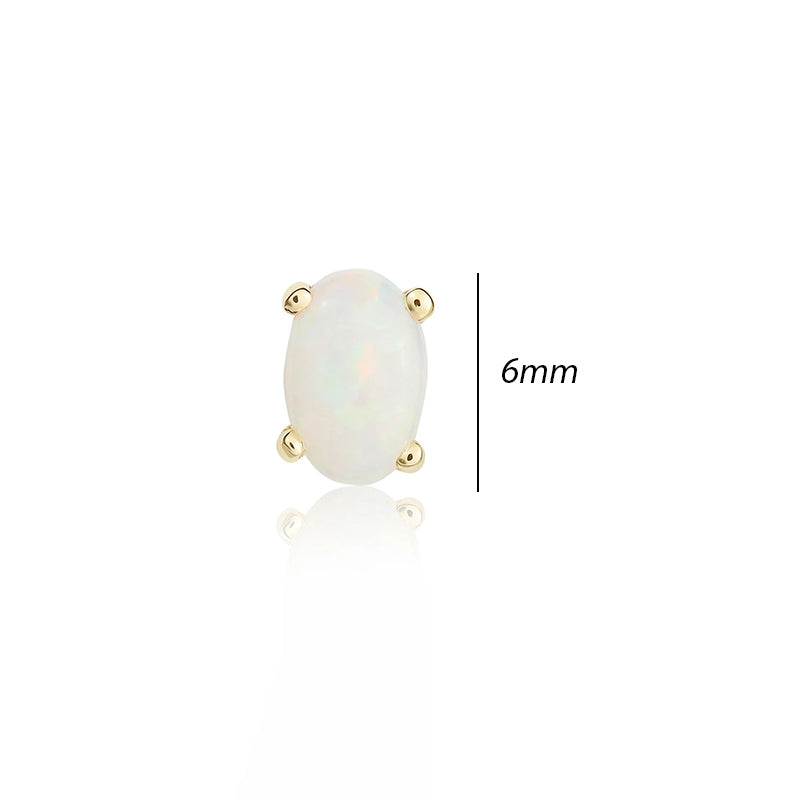 Oval Opal Stud Earrings