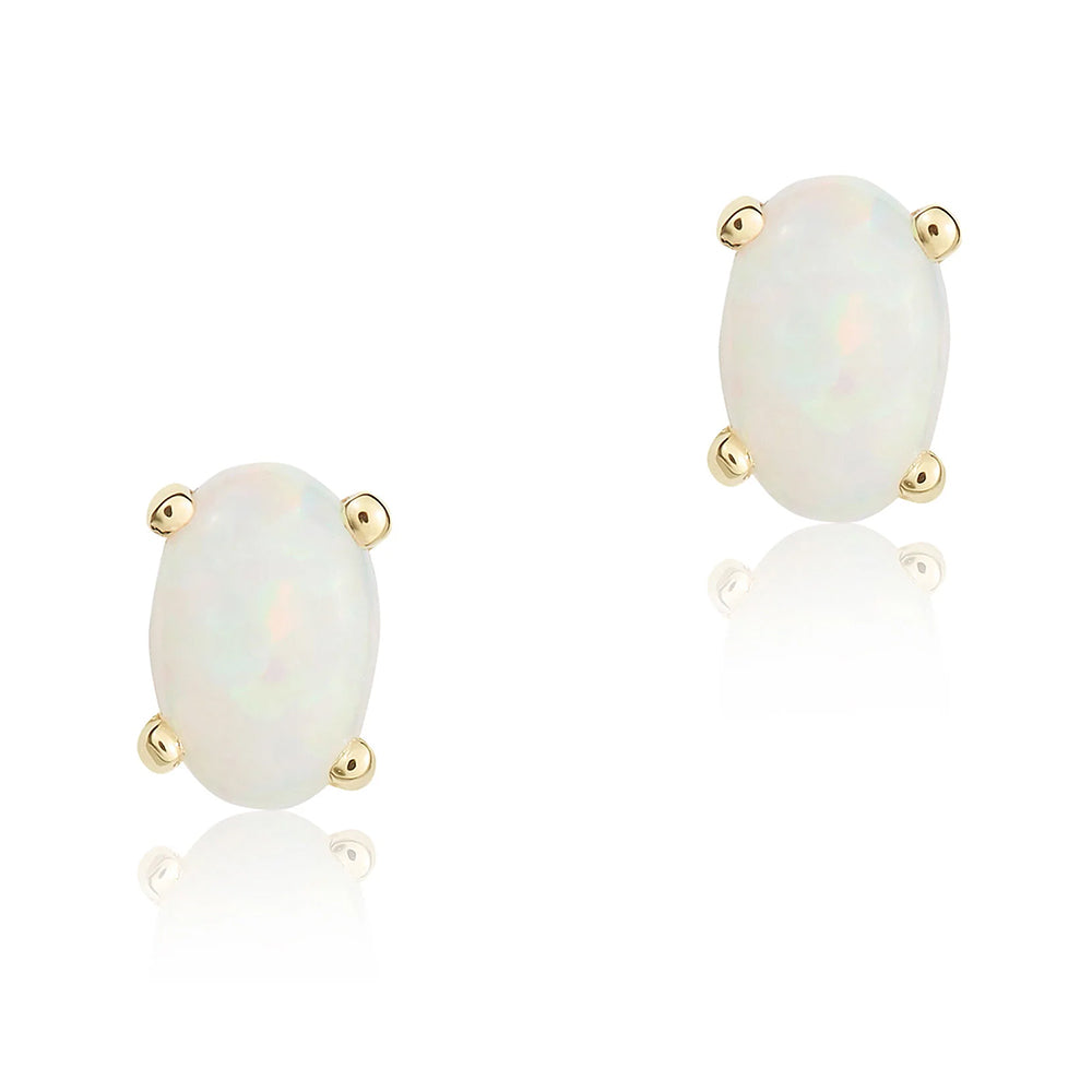 Oval Opal Stud Earrings