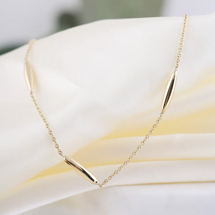 Marquise Shaped Station Necklace