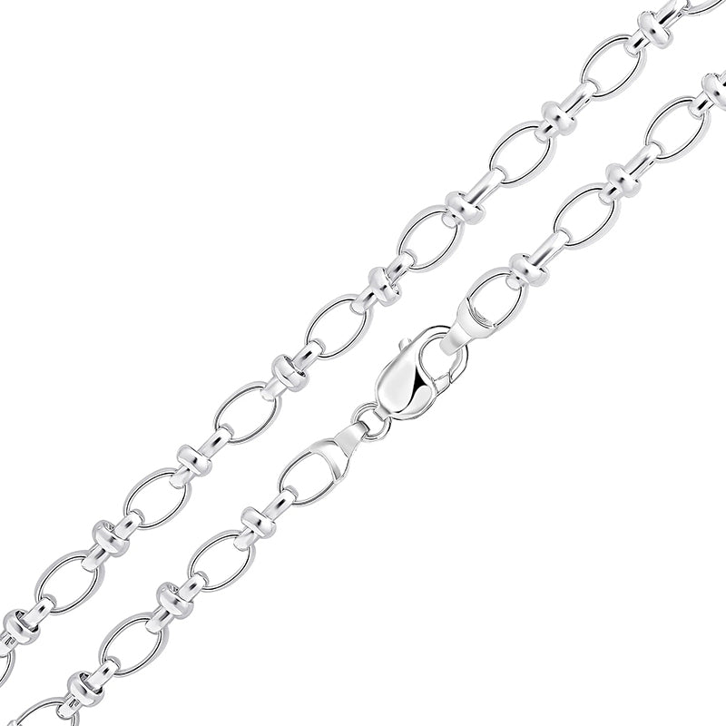 Oval Pinched Chain Link Bracelet 8.5mm