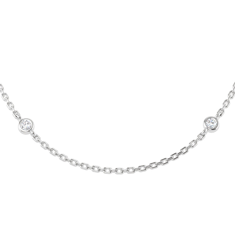 Bezel Set Diamond Chain Necklace 0.31ct