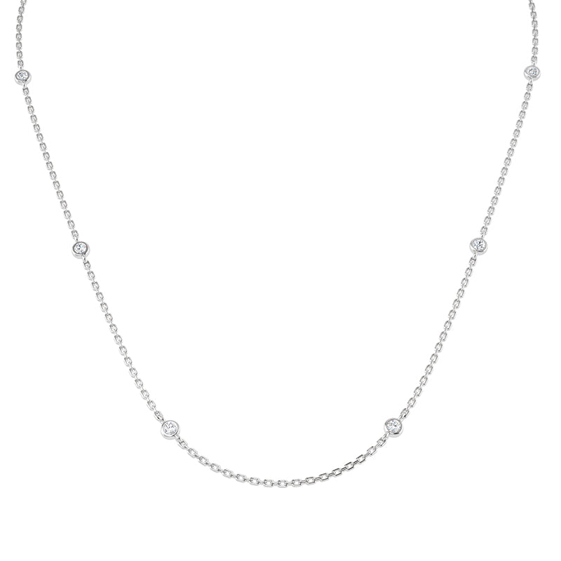 Bezel Set Diamond Chain Necklace 0.31ct