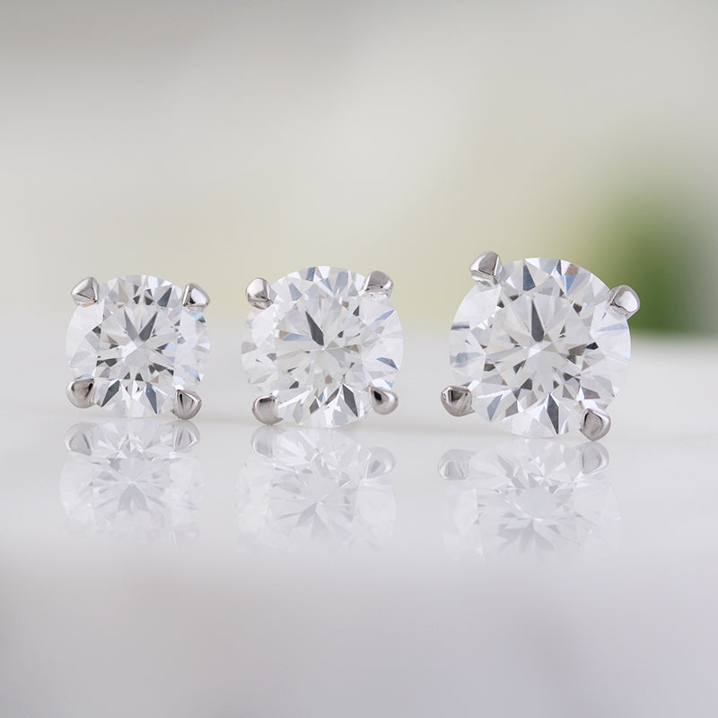 Diamond Solitaire Stud Earrings 4.01ct