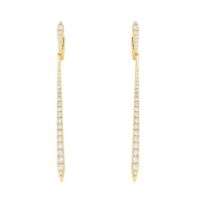 Diamond Hoop &amp; Bar Drop Earrings