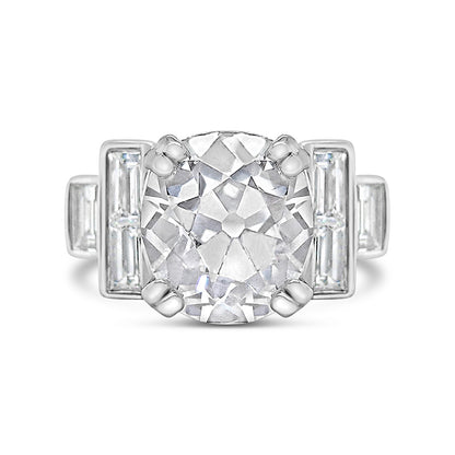 Round &amp; Baguette Cut Diamond Seven Stone Ring 4.03cr