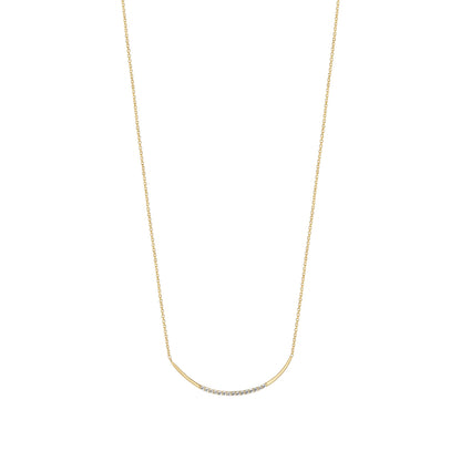 White Stone Curved Bar Necklace