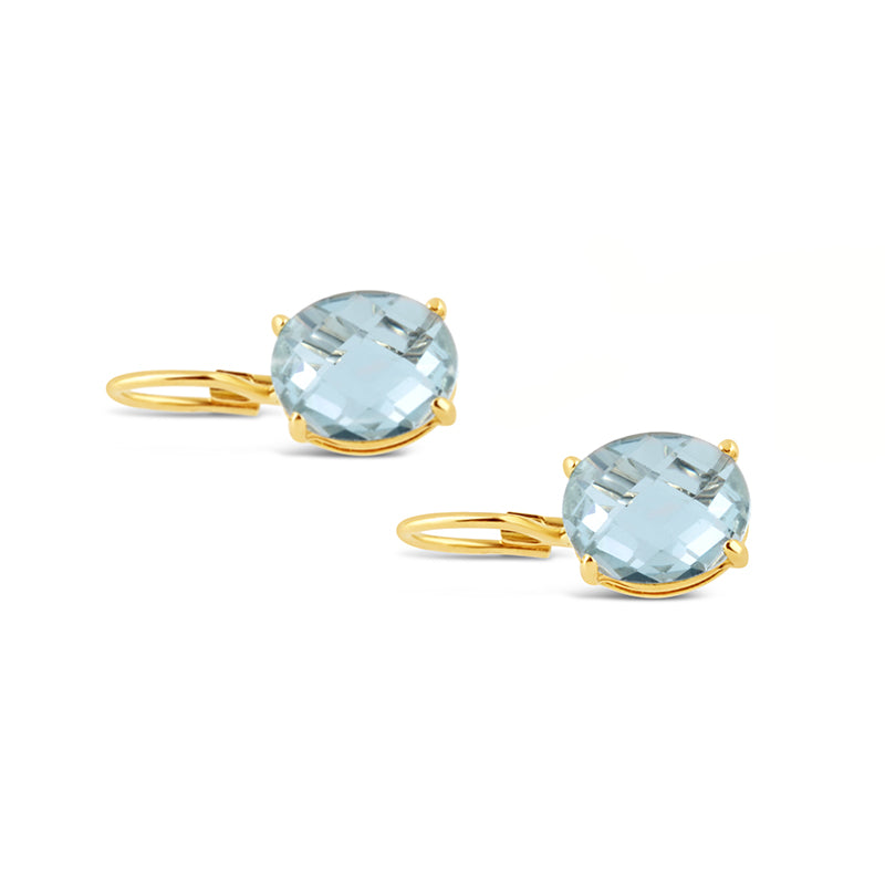 Oval Aquamarine Drop Earrings