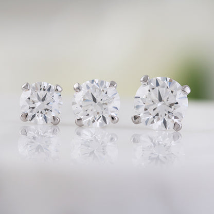 Diamond Solitaire Stud Earrings 3.00ct