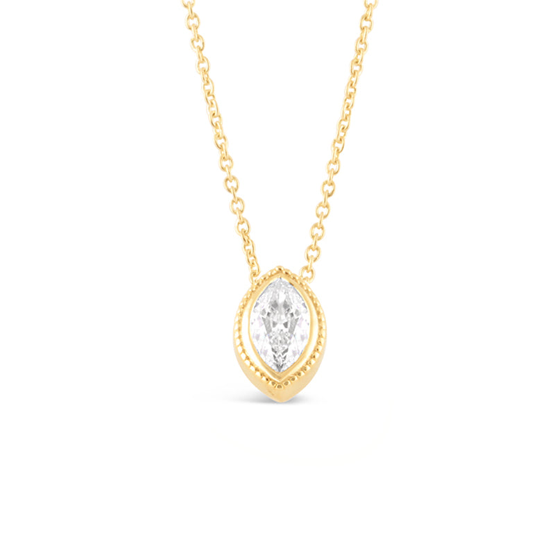 Bezel Edged Marquise Diamond Pendant 0.31ct