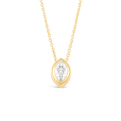 Bezel Edged Marquise Diamond Pendant 0.31ct