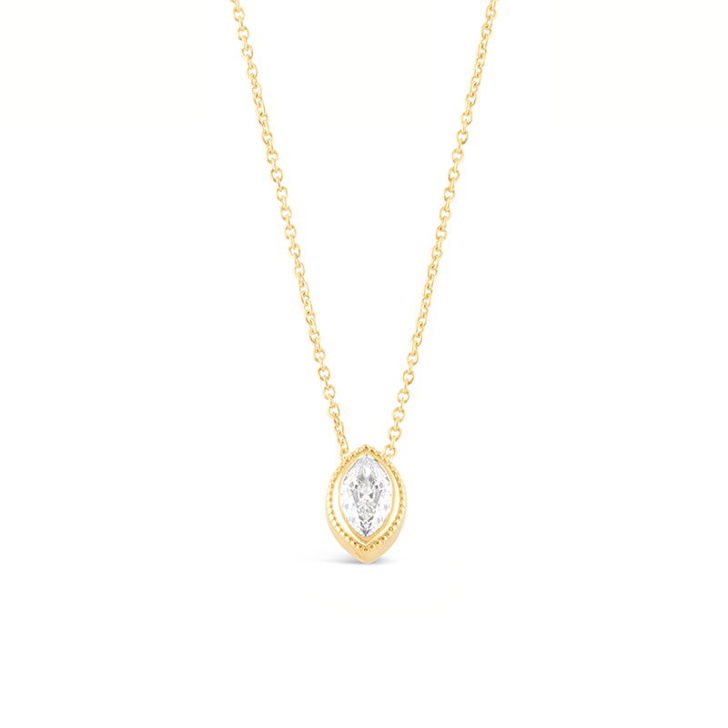 Bezel Edged Marquise Diamond Pendant 0.31ct