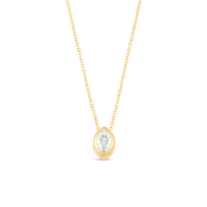 Bezel Edged Marquise Diamond Pendant 0.31ct