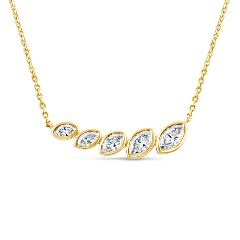 Graduated Marquise Bezel Set Pendant - 0.51ct