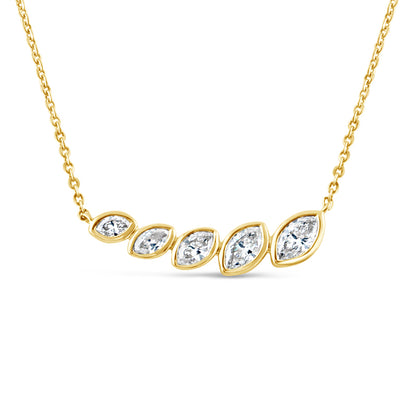 Graduated Marquise Bezel Set Pendant - 0.51ct
