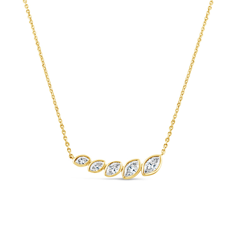 Graduated Marquise Bezel Set Pendant - 0.51ct