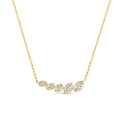 Graduated Marquise Bezel Set Pendant - 0.51ct