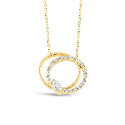 Open Interlocking Circle Diamond Encrusted Pendant