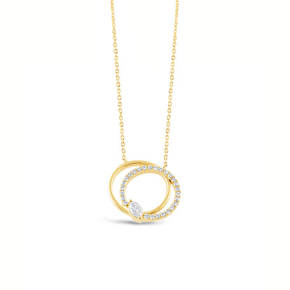 Open Interlocking Circle Diamond Encrusted Pendant