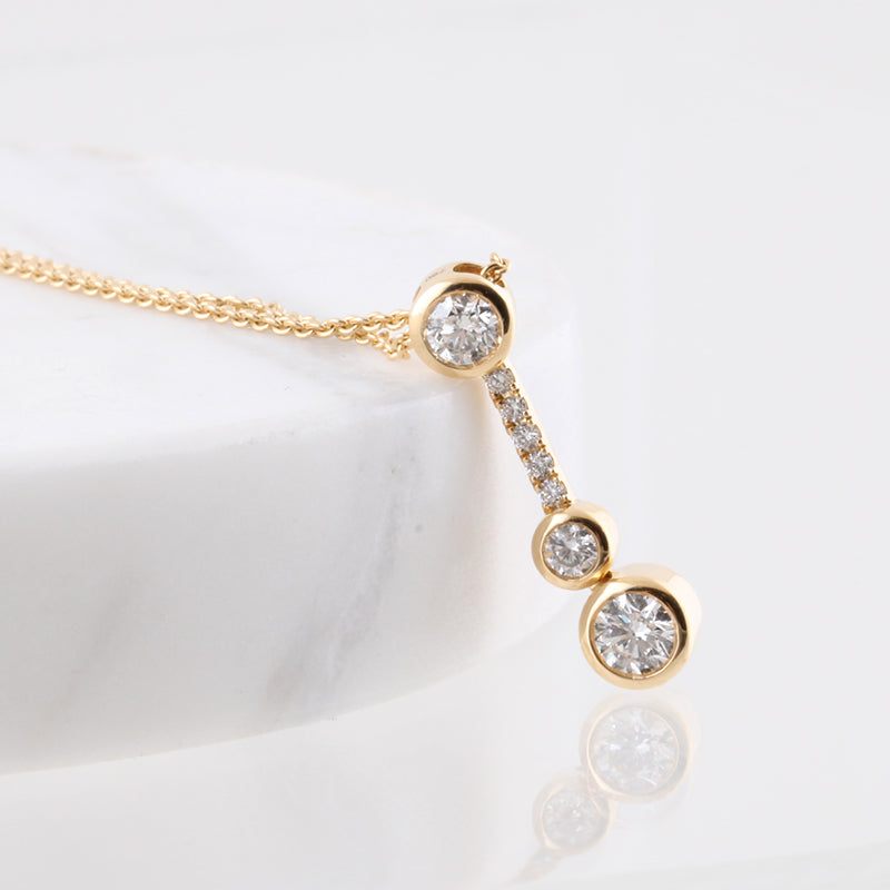 Bezel Set Drop Diamond Pendant 0.48ct