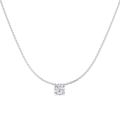 White Gold Round Brilliant Cut Diamond Pendant 1ct
