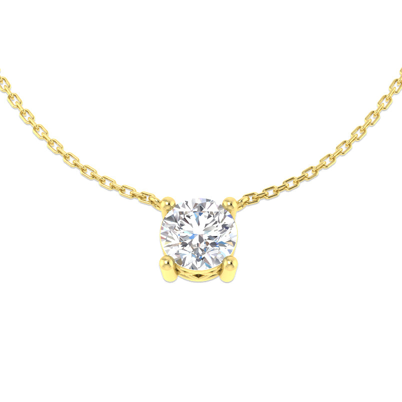 Yellow Gold Round Brilliant Cut Diamond Pendant 1.50ct