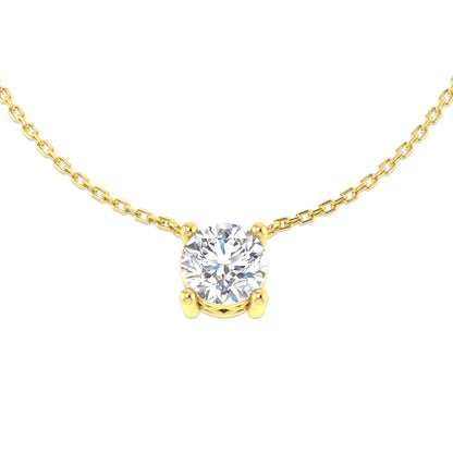 Yellow Gold Round Brilliant Cut Diamond Pendant 1.50ct