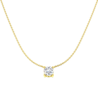 Yellow Gold Round Brilliant Cut Diamond Pendant 1.50ct