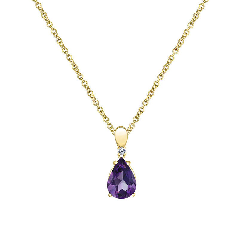 Amethyst &amp; Diamond Pendant