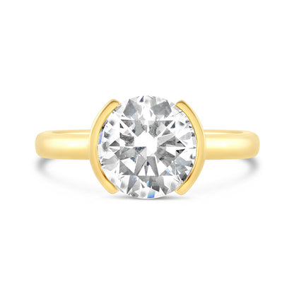 Round Brilliant Hidden Halo Diamond Solitaire 2.12ct