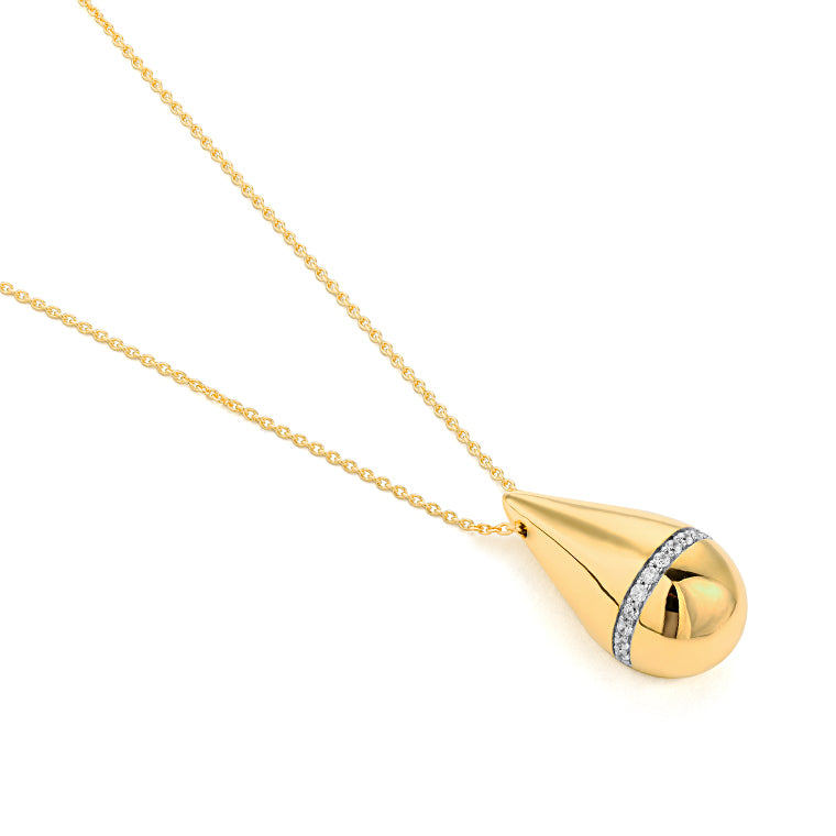 Smooth Teardrop Diamond Accent Pendant