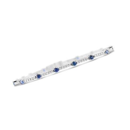 Sapphire &amp; Diamond Tennis Bracelet