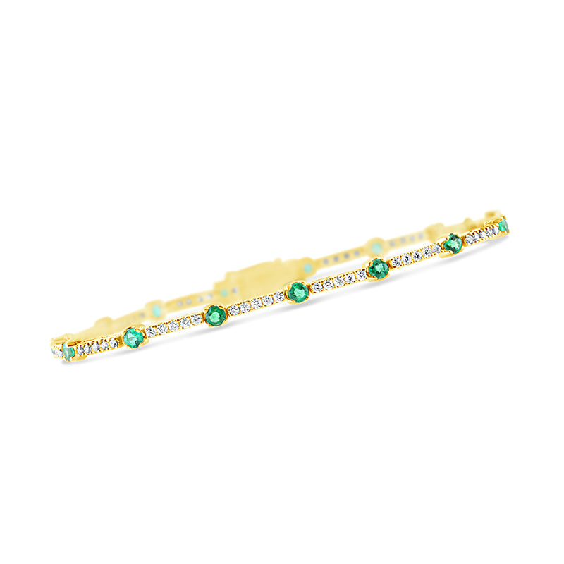 Emerald &amp; Diamond Tennis Bracelet