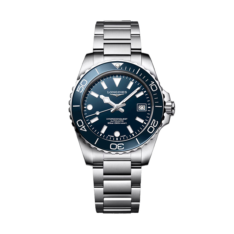HydroConquest Bue Dial &amp; Bezel Steel Bracelet Watch L37794966 39mm
