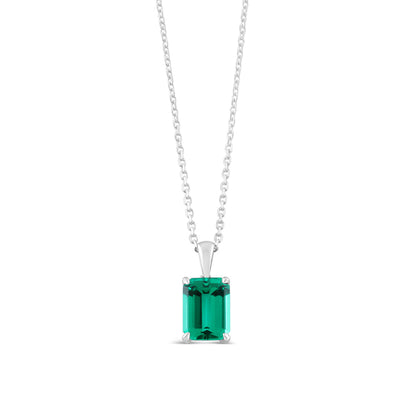 Emerald Cut Emerald Solitaire Pendant 1.33ct