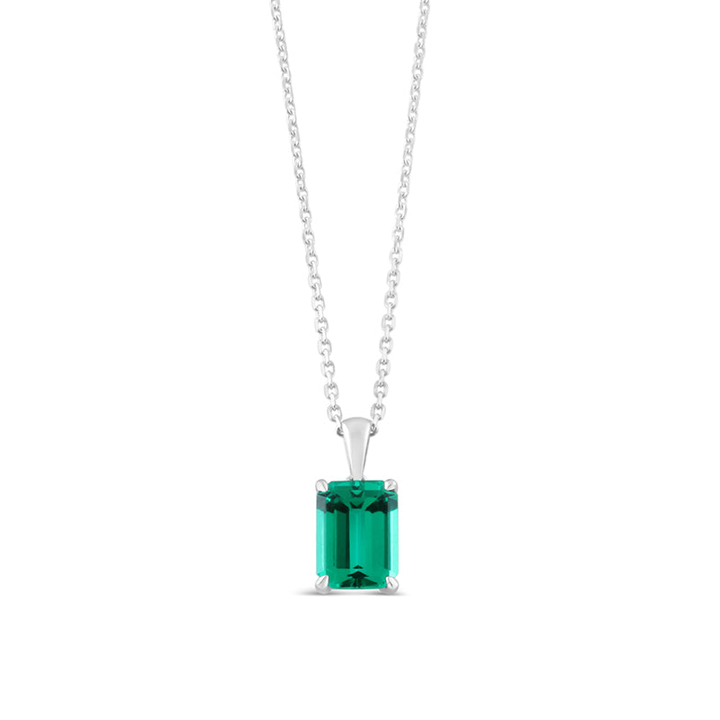 Emerald Cut Emerald Solitaire Pendant 1.42ct