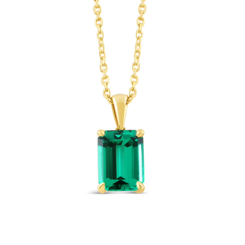 Emerald Cut Emerald Solitaire Pendant 1.35ct