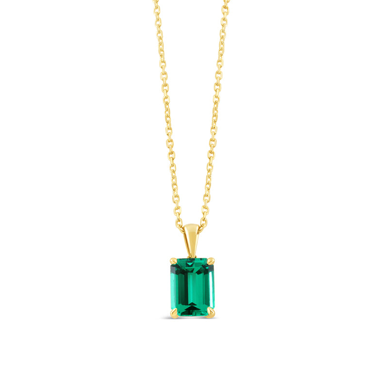 Emerald Cut Emerald Solitaire Pendant 1.35ct