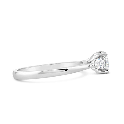 Round Brilliant &amp; Pear Cut Three Stone Trilogy Ring 1.07ct